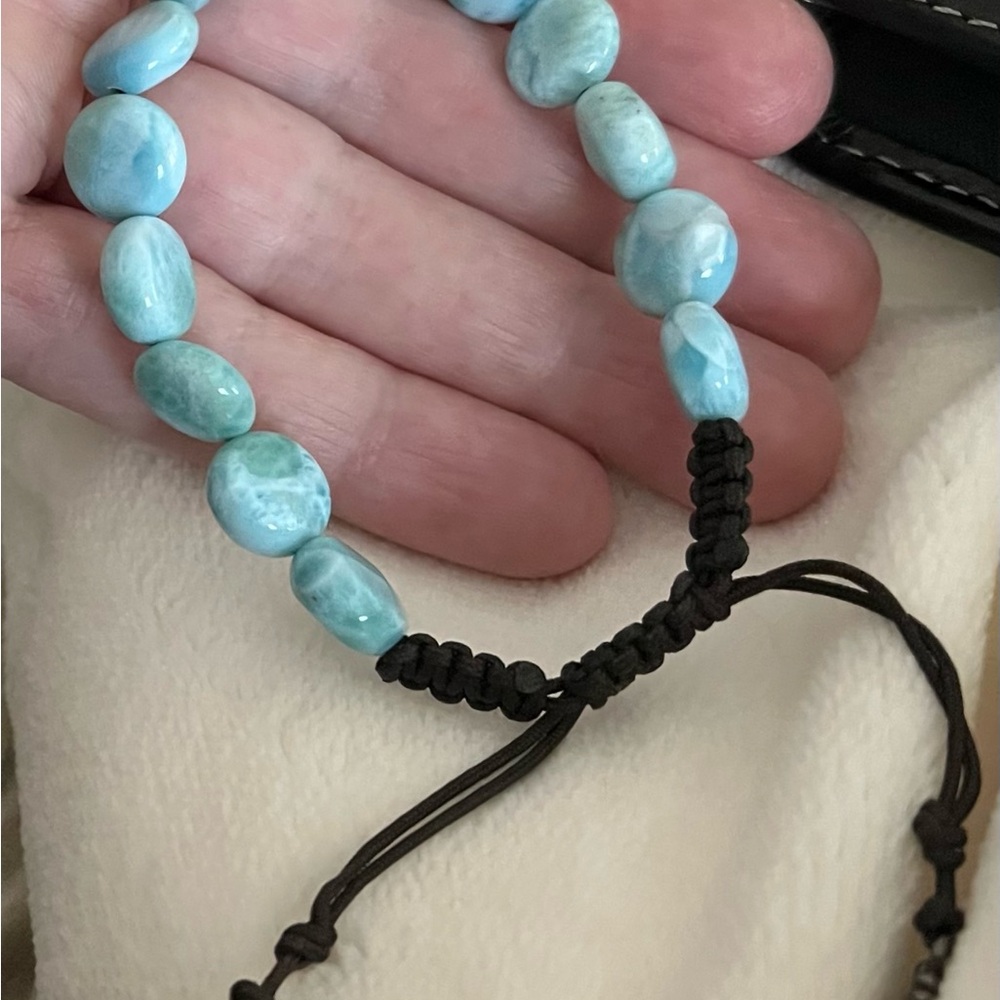 Marahlago Larimar Adjustable Beaded Bracelet! - Picture 4 of 7